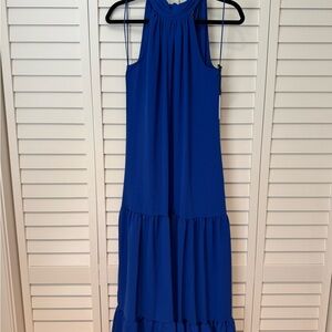 NWT High Neck Royal Blue Ruffle Dress